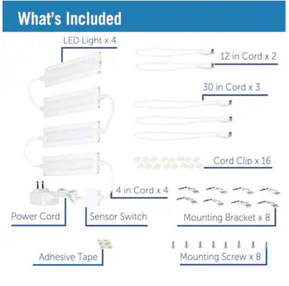 Utilitech 4 Pack 9 Inch Plug In LED Under Cabinet Light Bar