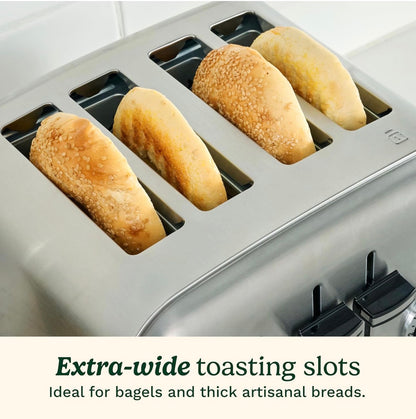 Cuisinart 4 slice compact stainless steel toaster with extra-wide slots for bread, French toast, bagels & pastries