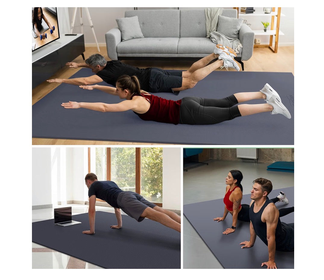GymCope Large Exercise Mat for Home Workouts, 6 Ft. X 4 Ft.  Extra Thick Workout Mat, High Density Gym Mat for Cardio, Jump Rope, MMA, Weights Shoe Friendly Dark Gray (New in Box)