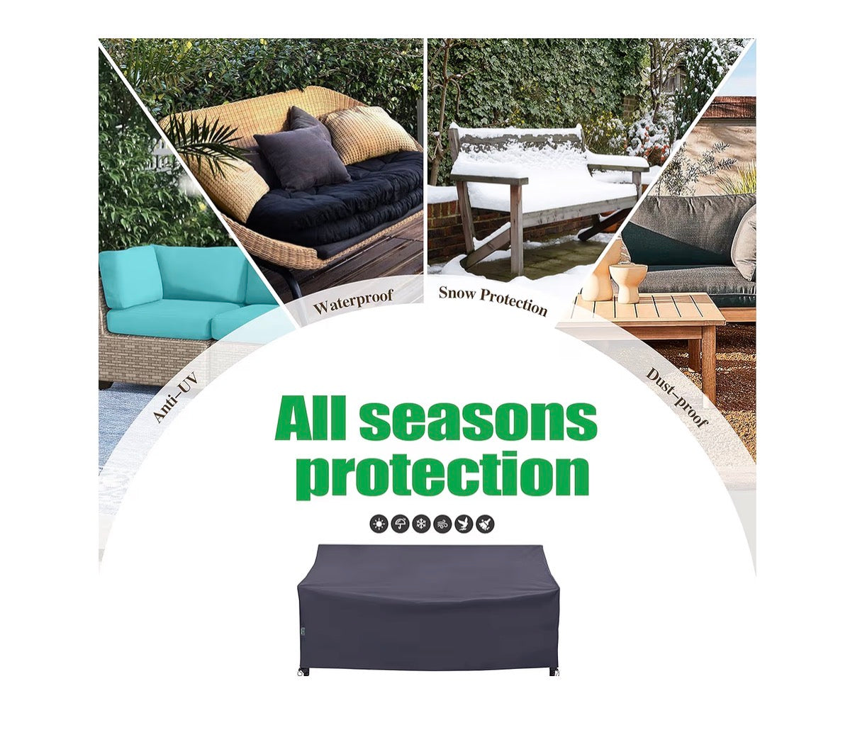 F&J Outdoor Heavy Duty 3 Seater Patio Sofa Cover