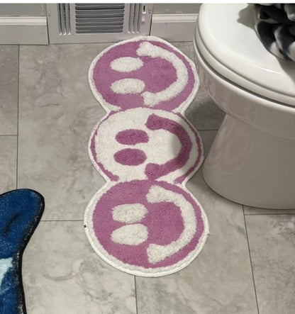 13"X30" Smile Non Skid Bath Rug Pink