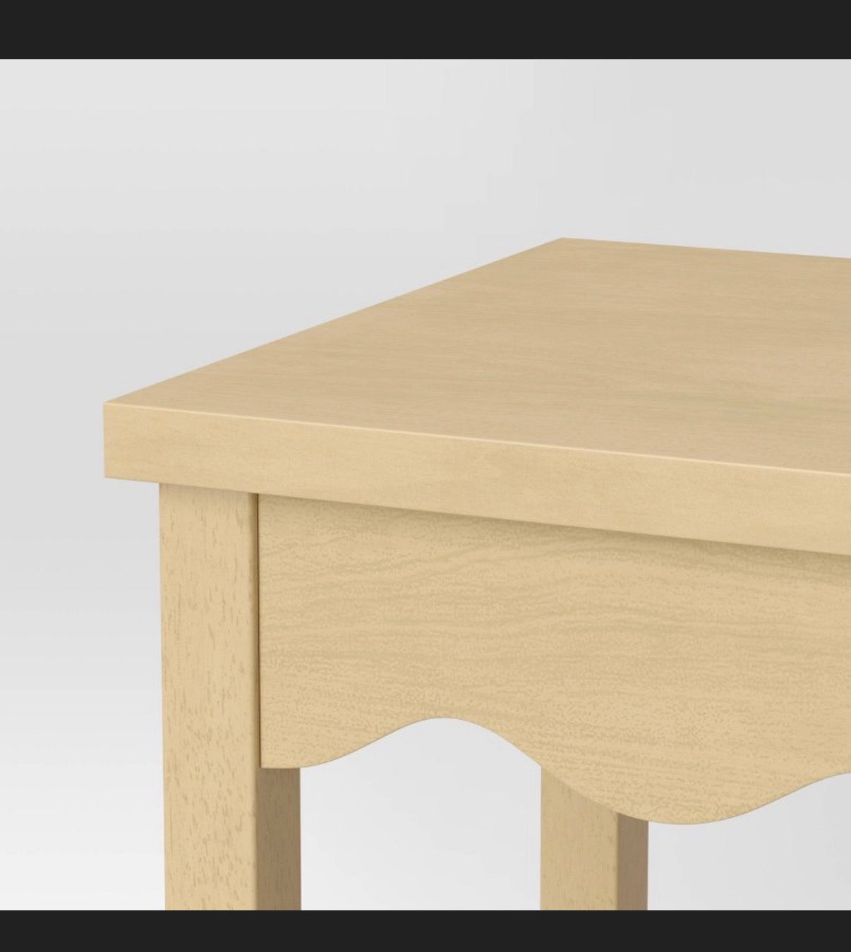 Wavy Accent Side Table Natural Wood Color (New in Box)