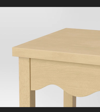 Wavy Accent Side Table Natural Wood Color (New in Box)
