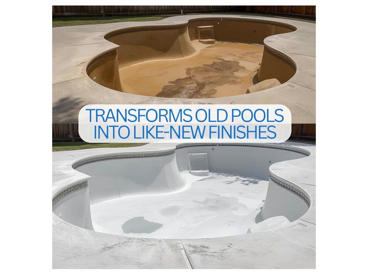 RAMUC Hi-Build Epoxy Pool Paint Satin Finish-2 Gallon Kit (Two-Part Epoxy Coating) High-Build, Durable Protection for Concrete & Plaster Pools Long Lasting (Parts A + B) (Dawn Blue)