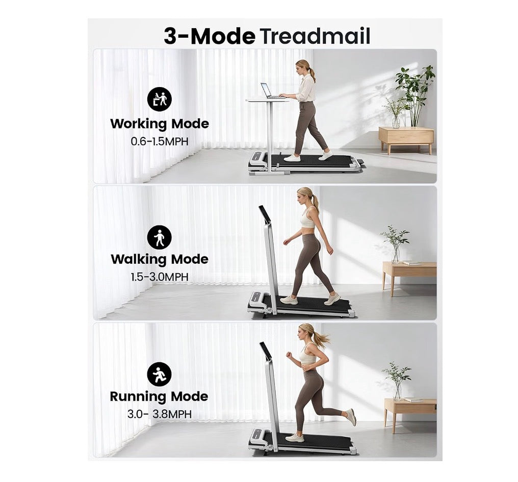 Yugud Waling Pad, Walking Pad Treadmill for Home, Office, Portable Under Desk Treadmill with Remote Control and LED Display, Walking, Jogging, Running Machine (Silver) (New in Box)