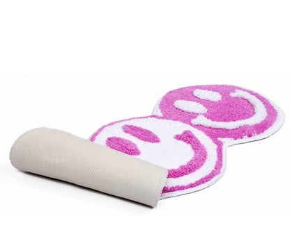 13"X30" Smile Non Skid Bath Rug Pink