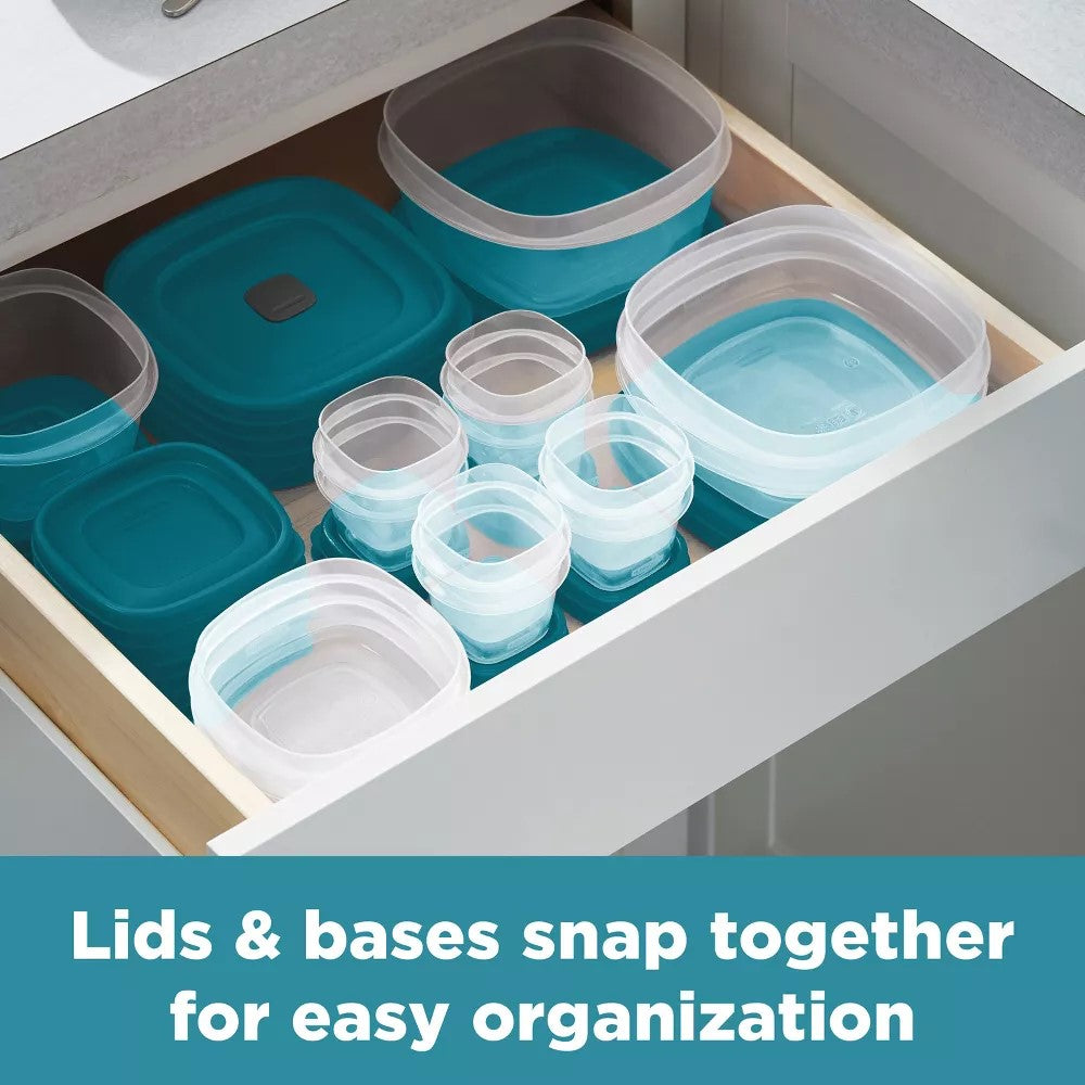 Rubbermaid 24pc Easy Find Lids Food Storage Container Set Peacock