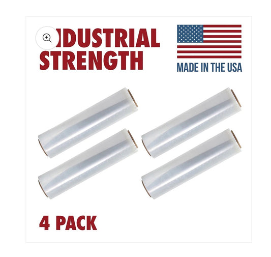 18 Inch X 1500 Ft. Shrink Wrap 80 Gauge Thick Furniture Moving Wrap 4 Pack (New in Box)