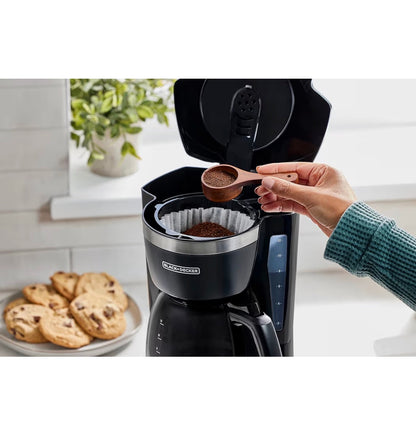Black & Decker 12 Cup Drip Coffee Maker with Vortex Brewing for Rich Coffee Extraction, Programmable Timer, Sneak-A-Cup and Auto Shutoff (Black) (New in Box)