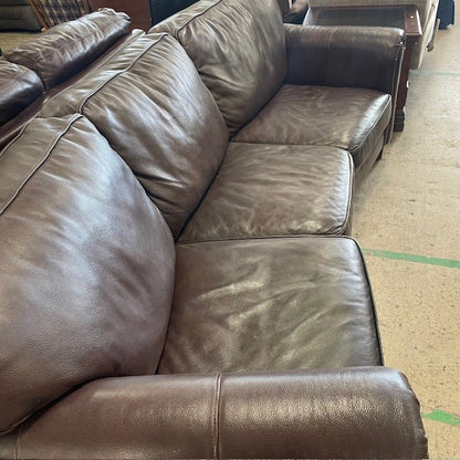 Curved Leather Couch