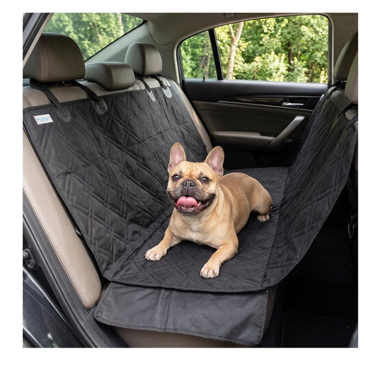 Bulldogology Dog Back Seat Cover 100 Percent Waterproof Heavy Duty Bench Cover with Dog Hammock and Backseat Protector Premium Pet Car Seat Cover for Cars, Trucks, SUVs (X-Large, Black) (New in Box)