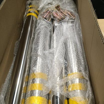 Safety Bollard 8 Pack Stainless Steel with Reflective Tape