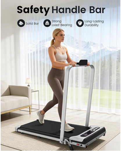 Walking Pad Treadmill for Home, Incline Walking Pad with Handle Bar Sturdy Foldable Handles Treadmill with Remote, Quiet Anti-Slip Portable Under Desk Walking Pad for Small Space at Home/Office (New in Box)