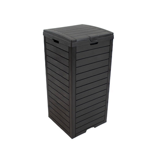 Sunnydaze 39 Gallon Patio Trash Can with Lid Outdoor Garbage Can with Built-in Drip Tray (New in Box) (Assembly Required)
