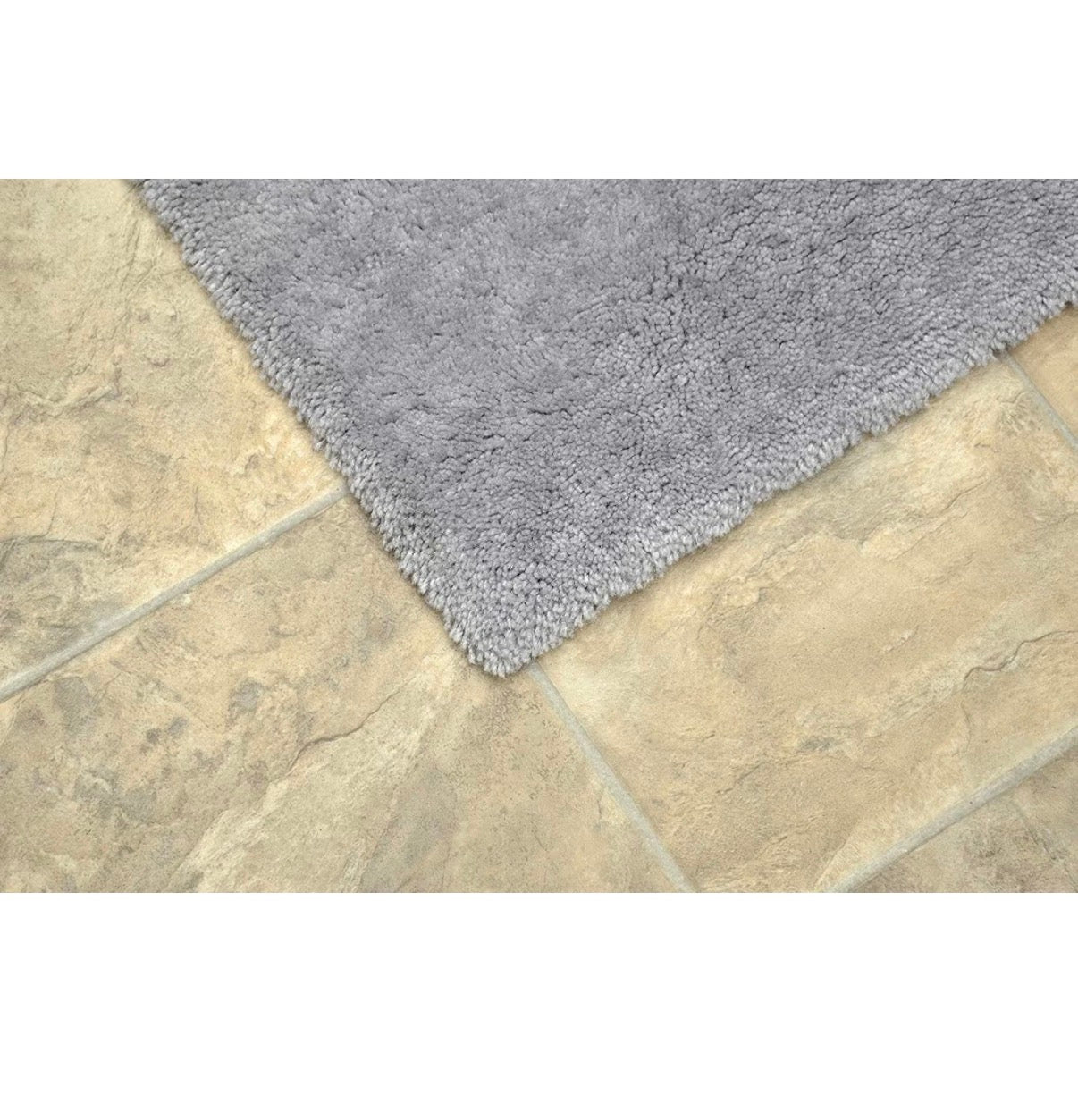 Garland Rug Room 5ft X 6ft Bathroom Carpet, Soft, Plush, Absorbent, Quick-dry, Durable Unbound Edges for Easy Cutting (Platinum Gray) (New in Package)