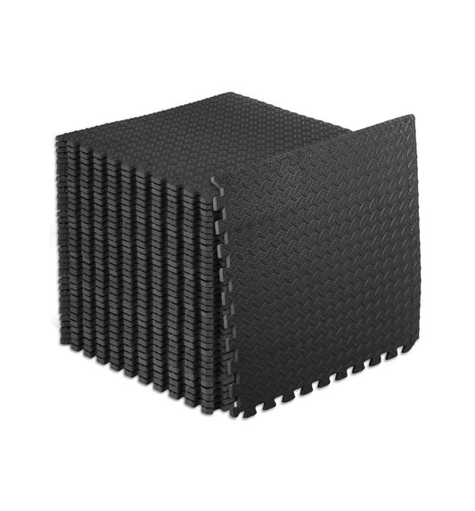 ProsourceFit exercis Puzzle Mat 1/2 inch Black 36 tiles - 144 square ft.