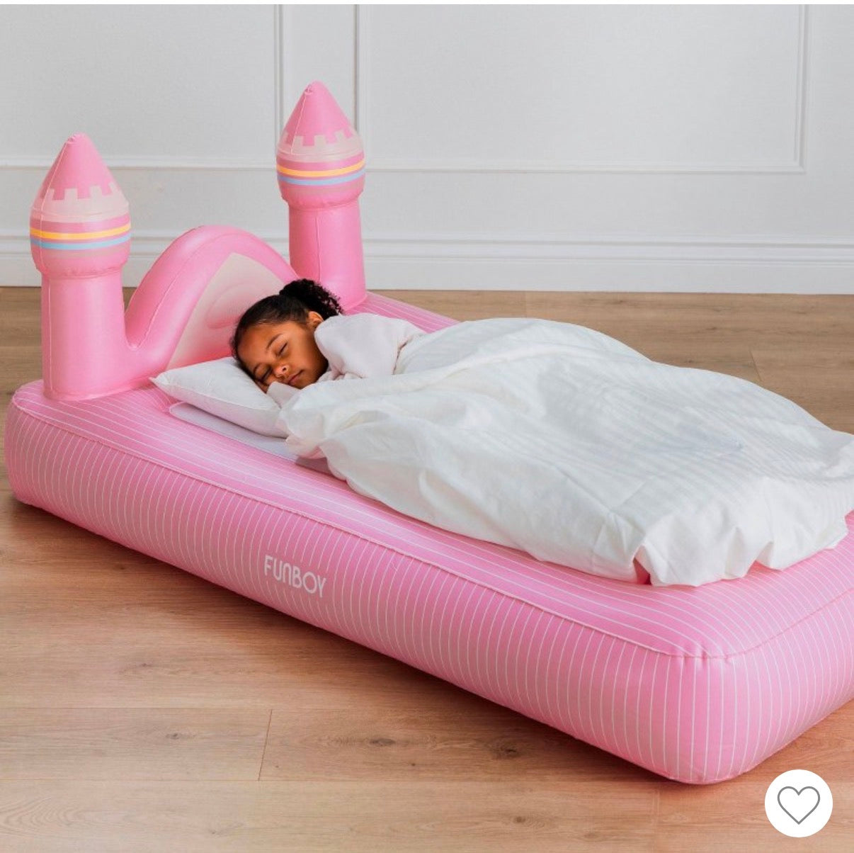 FunBoy Pink Castle 15 inch H Kids Sleepover Twin Air Mattress Bed with Elecric Pump