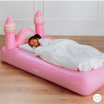 FunBoy Pink Castle 15 inch H Kids Sleepover Twin Air Mattress Bed with Elecric Pump
