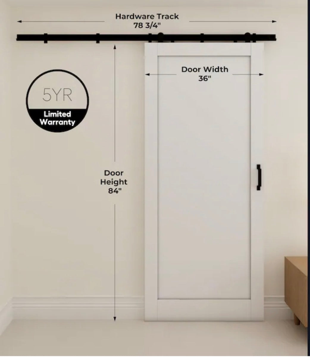 Reliabilt - 36 inch X 84 inch MDF Solid Core Single Barn Door (Hardware Included)