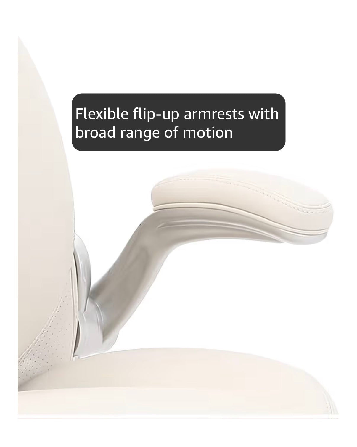 Amazon Basics Ergonomic Executive Office Desk Chair with Lumbar Support, Flip-Up Armrests, Adjustable Height (Cream Leather) (New in Box)