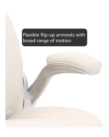 Amazon Basics Ergonomic Executive Office Desk Chair with Lumbar Support, Flip-Up Armrests, Adjustable Height (Cream Leather) (New in Box)