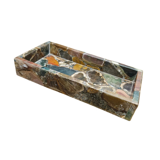 Agate Stone Wash Basin Rectangle Countertop Tray