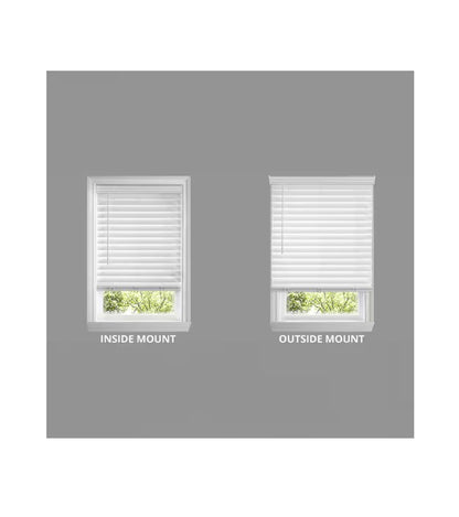 Cordless Premium Faux Wood Blinds with 2.5 Inch Slats 35 Inch Width X 72 Inch Length with Actual Size 34.5 Inch Width X 72 Inch Length (White) (New in Box)