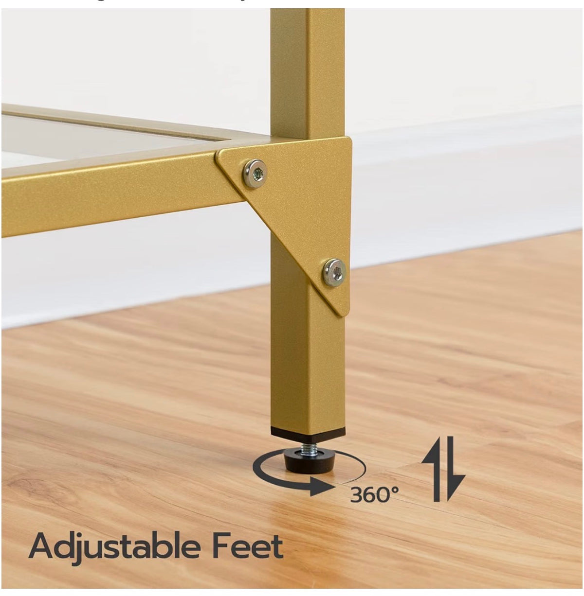 39.4 Inch Narrow Console Table, Tempered Glass Sofa Table Behind Couch Table Modern Entryway Table, Metal Frame for Living Room, Hallway (Gold) (New in Box)
