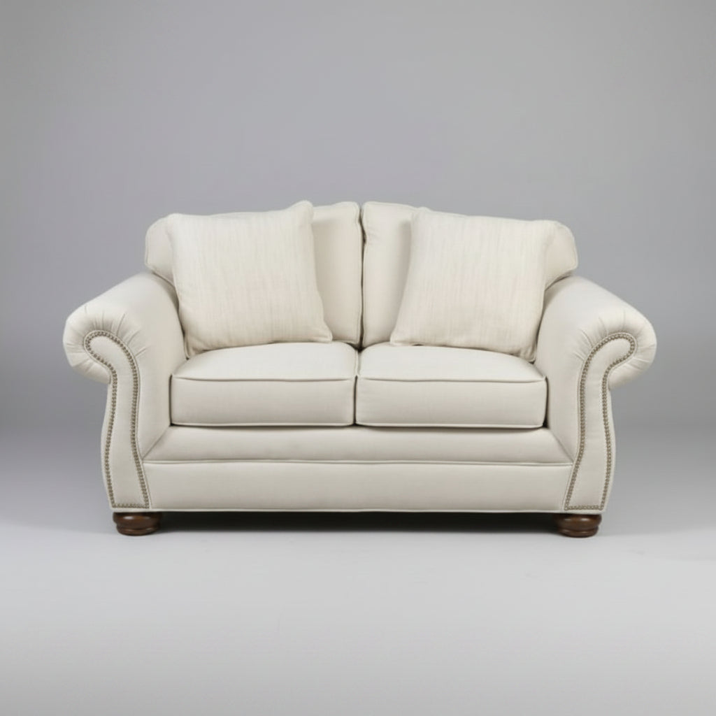 Emerald Craft Cream Fabric Love Seat