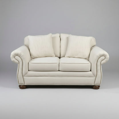 Emerald Craft Cream Fabric Love Seat