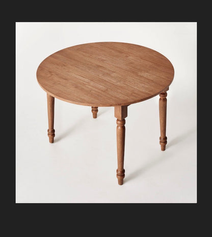 44 Inch Vintage Windsor Drop Leaf Round Dining Table Aged Oak (New in Box)