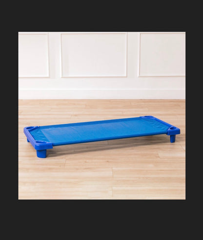 ECR4Kids Streamline Cot, Ready To Assemble, Standard Size, Daycare Essentials 6 Pack (Blue) (New in Box)