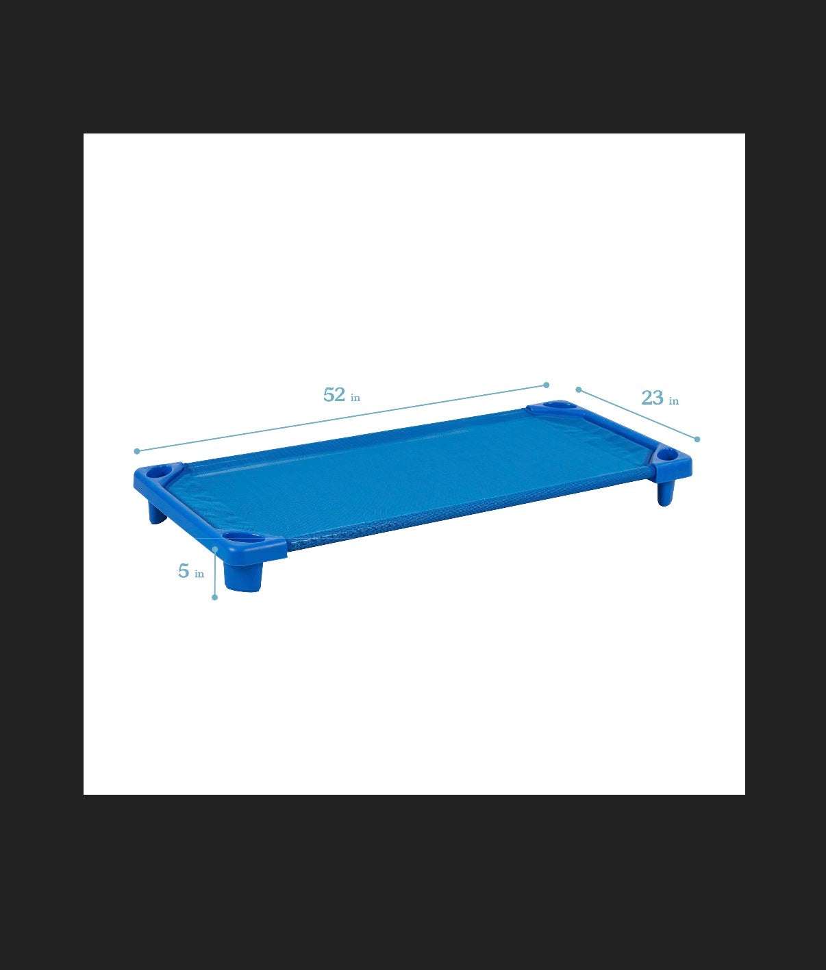 ECR4Kids Streamline Cot, Ready To Assemble, Standard Size, Daycare Essentials 6 Pack (Blue) (New in Box)