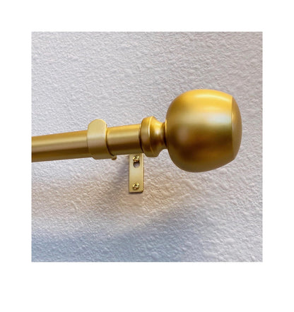 Morena 12-20 Inch Adjustable Side Curtain Rod Set Pair, 1 Inch Diameter (Brass)