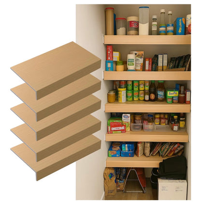 5 Pack 38 Inch X 16 Inch Wire Shelf Cover for Pantry, Closet, Kitchen Waterproof PVC Wood Look Wire Rack Covers for Shelves, Multiple No Tool Installation (New in Box)