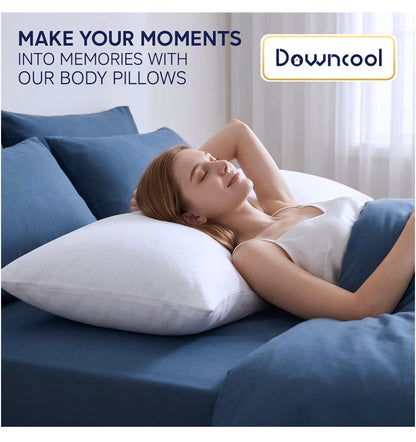 Downcool Large Pillow Insert Breathable Full Body Pillow for Side Sleeper Soft Long Bed Pillow for Adults 20 Inch X 54 Inch (White) (New in Package)