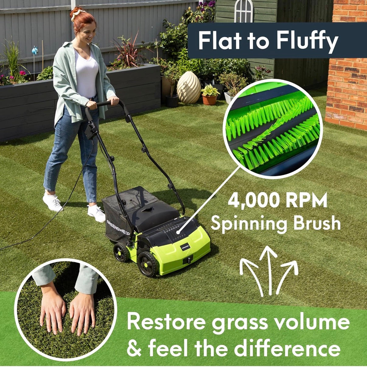 GreenSweep Artificial Grass Electric Sweeper Rake Vacuum