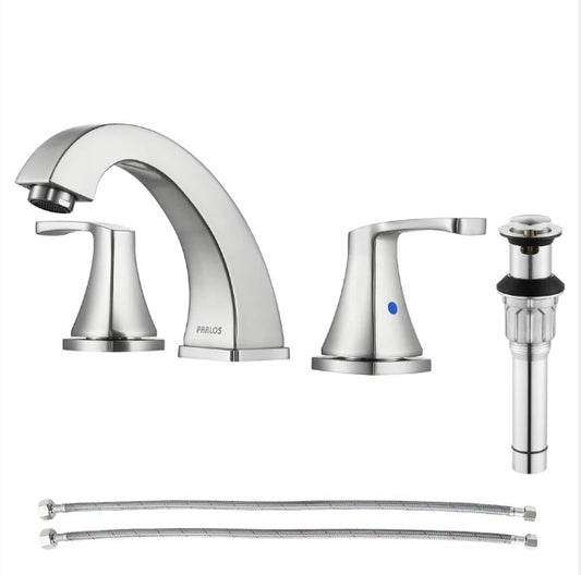 New in Box Widespread Bathroom Sink Faucet Brushed Nickel by Parlos Model#14172