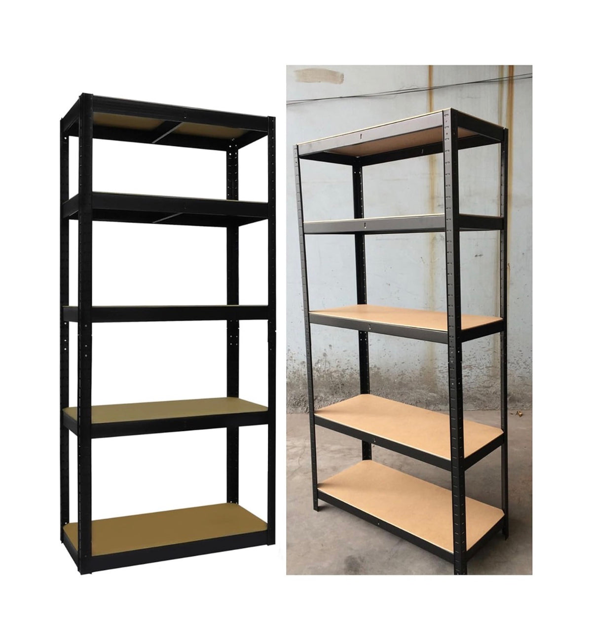 5 Tier 35 Inch X 16 Inch X 71 Inch Shelving Unit Boltless Garage Racking, Metal Storage Shelves, Racking Storage Unit for Home, Office, Garage, Kitchen, Bathroom Organization (Black) (New in Box)