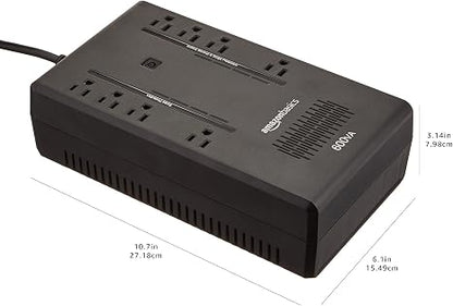 UPS Battery Backup & Surge Protector, 600VA/360W, 8 Outlets