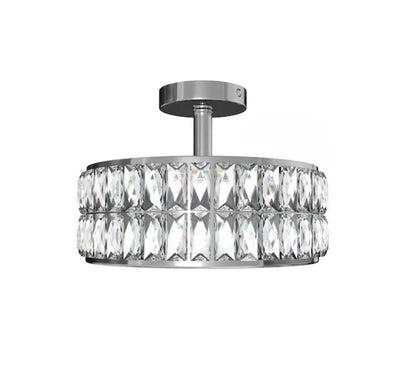 Willow 12.72 Inch Chrome Indoor 1 Light LED Semi-Flush Mount Light with Frosted Glass (New in Box)
