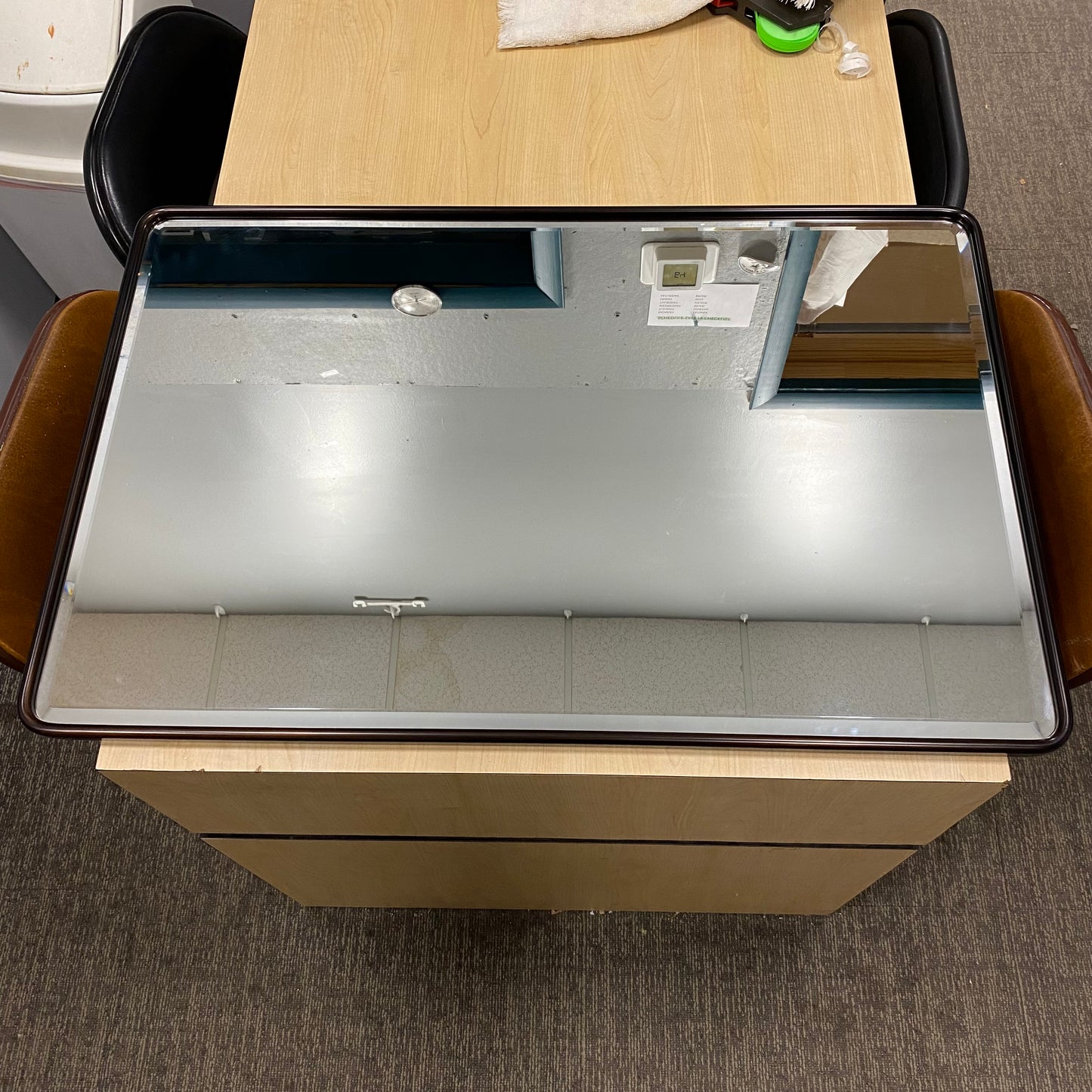 Pottery Barn Vintage Rounded Rectangular Mirror 23" W x 35" H Color: Aged Bronze