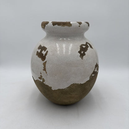 Pottery Barn Tuscany Glaze Terracotta White Vase