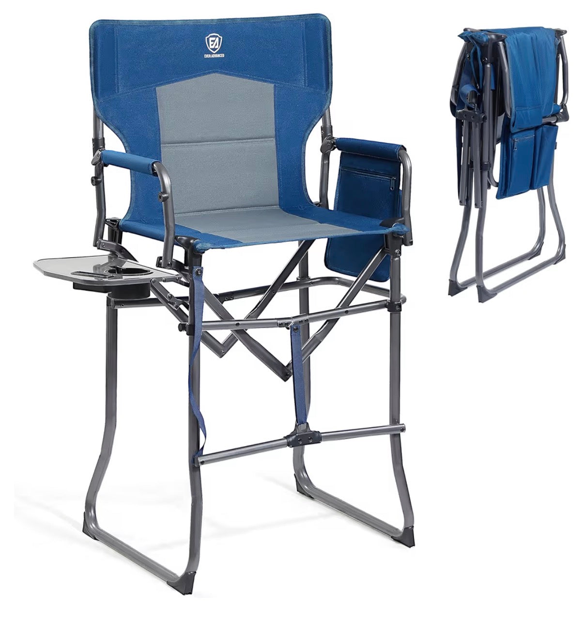 Ever Advanced Portable 30.7 inch Seat Height Tall Folding Camping Chair