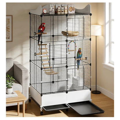 Encrypted Bird Cage Large Bird Cages 57 Inch Top Storage Space, Bottom Splash Guard with Essential Bird Supplies Durable & Spacious (New In Box)