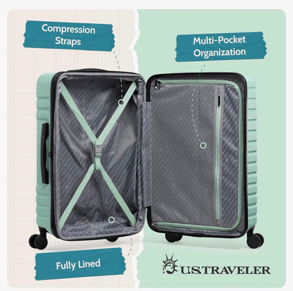 Hardside Rugged Travel Luggage (Mint)