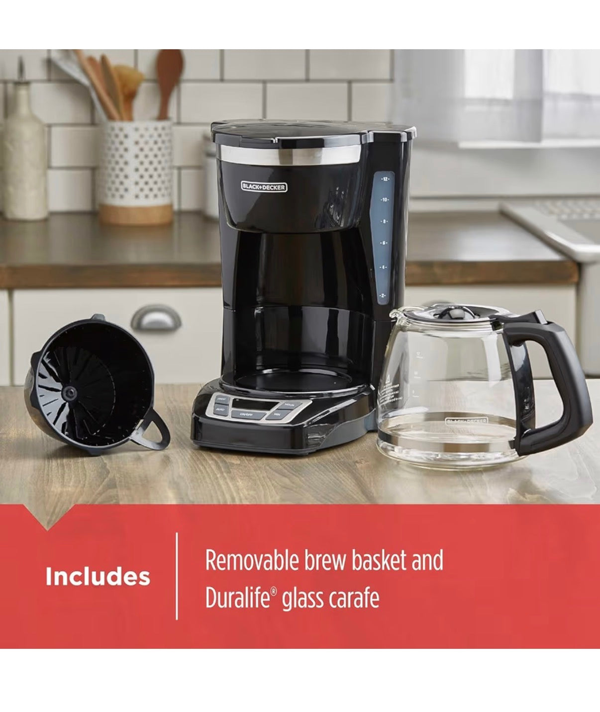 Black & Decker 12 Cup Drip Coffee Maker with Vortex Brewing for Rich Coffee Extraction, Programmable Timer, Sneak-A-Cup and Auto Shutoff (Black) (New in Box)