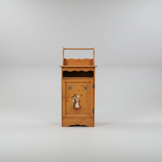 Vintage Pine Wood Hand Painted Cabinet