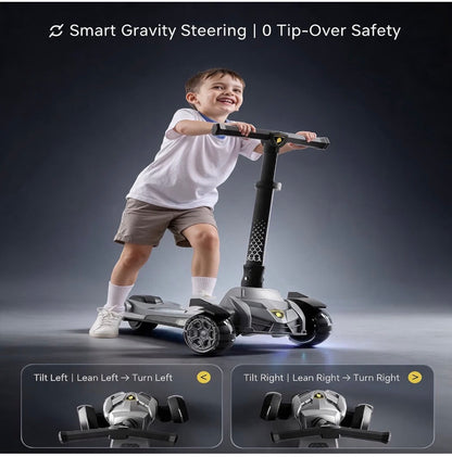 Kids Scooter, Easy Folding Scooter for Kids Ages 5+, Teens 5-18 Years Old Big Kids Scooter, Thick Aluminum Alloy Pole and Handlebar, Widened Thick Wheels, Height Adjustable (Gray) (New in Box: Box Has some Damage, but Scooter is in Good Shape)