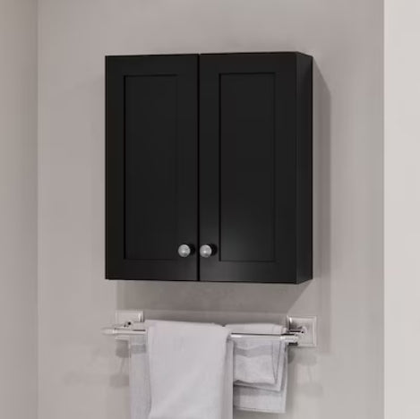 (New) Black Bathroom Wall Cabinet